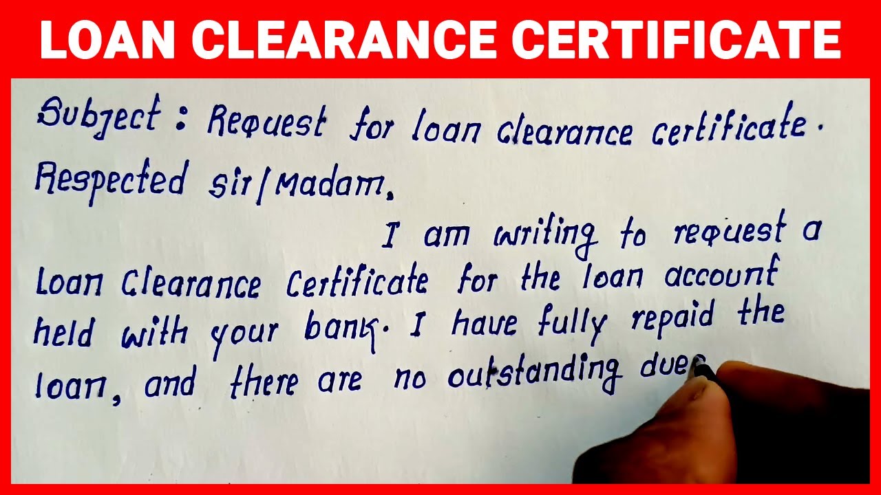 Request Application for Loan Clearance Certificate | English Application Loan Clearance Certificate