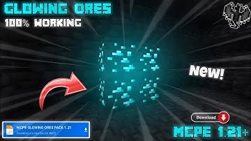 NEW GLOWING ORES TEXTURE PACK MCPE 1.21 MINECRAFT PE [100% WORKING] | MCPE GLOWING ORES PACK