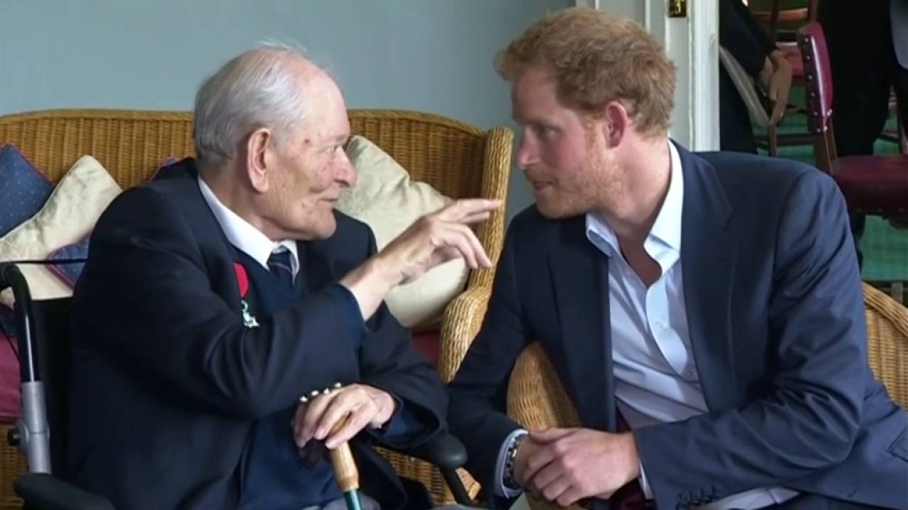Prince Harry attends reception for Normandy veterans