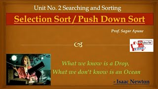 Selection Sort algorithm with example in Marathi
