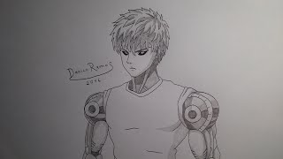 How To Draw Genos From One Punch Man Speed Drawing