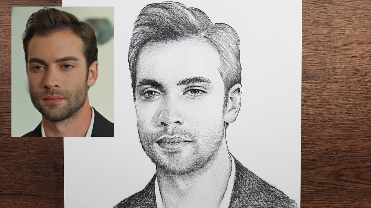 Karakalem Portre Çizimi Burak Berkay Akgül Resmi Nasıl Çizilir