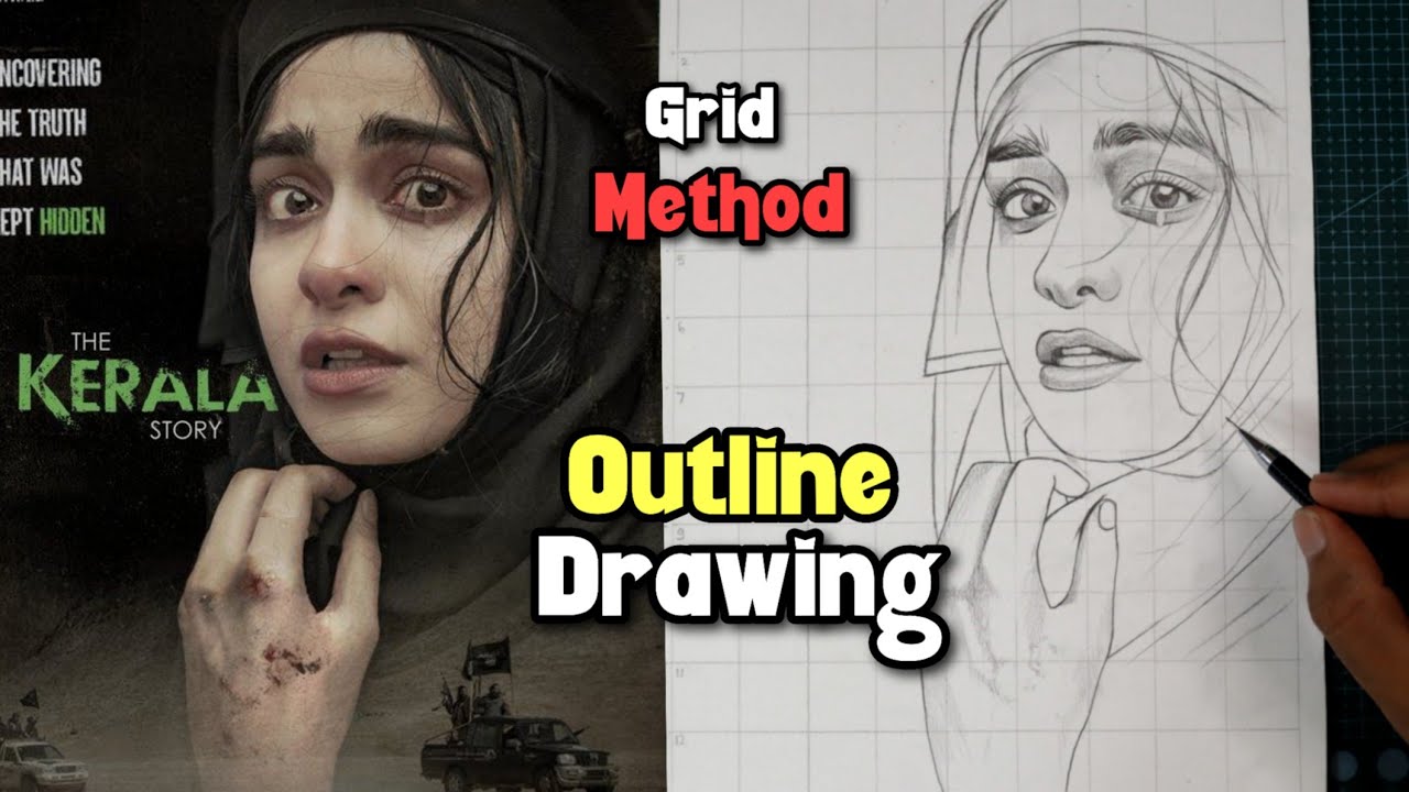 HOW TO DRAW OUTLINE OF FACE BY GRID METHOD  HOW TO DRAW PERFECT FACE  OUTLINE  YouTube