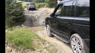 Strata Florida & the "Bomb Hole" - Wales - Two stock Range Rovers Green Laning