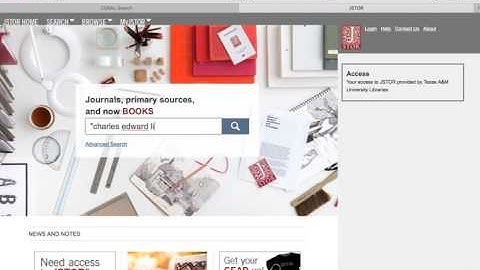 Video of how to access Jstor through TAMU library