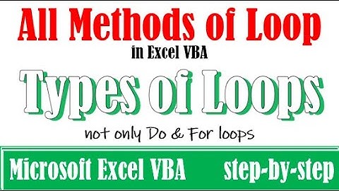 How to create loop in Excel VBA