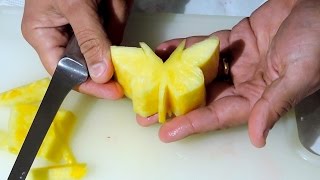 HOW TO MAKE ABACAXI BUTTERFLIES - By J. Pereira Art Carving Fruit and Vegetables