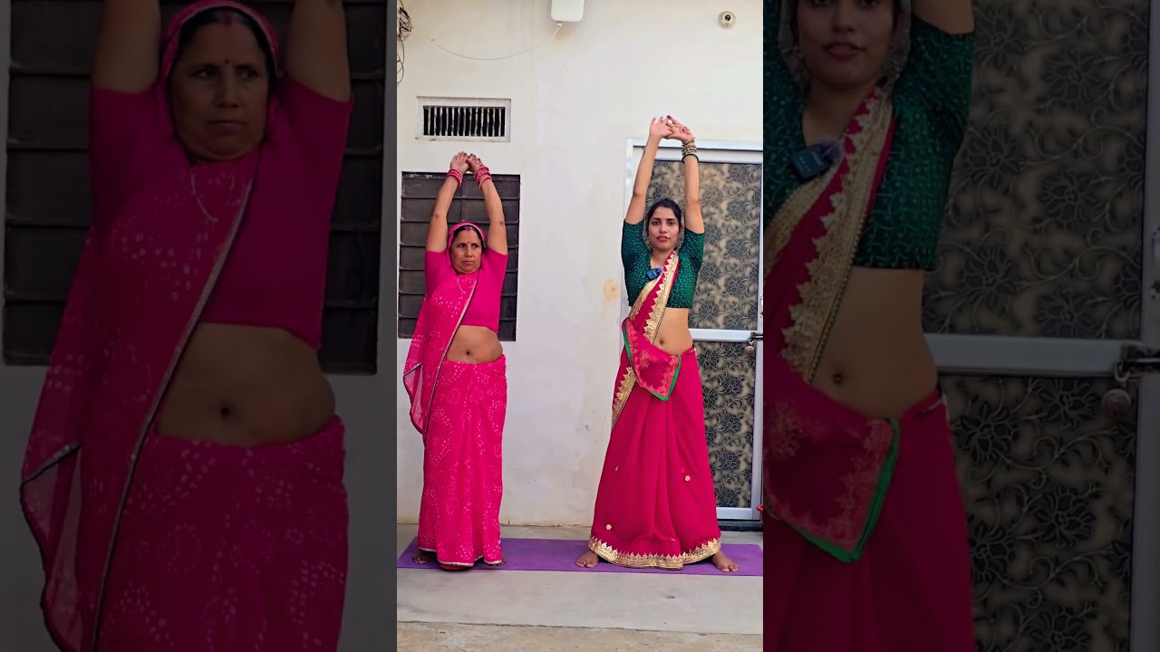 Flat tummy, slim waist #yoga #weightloss #bellyfat #health  #sareeyoga #neha @Nehahealthyoga