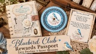 BLUEBIRD CLUB REWARDS PASSPORT | Freebie Printable Card Tutorial 101 | Junk Journal Stamps & Decoder