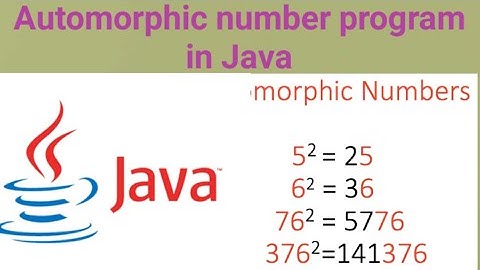 Automorphic number in java