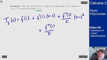 Taylor Polynomials - Video 2 - Extension of Linear Approximation