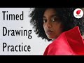 Daily Life Drawing Session: Timed Figure Model, Female Portraits, 10 min. Poses