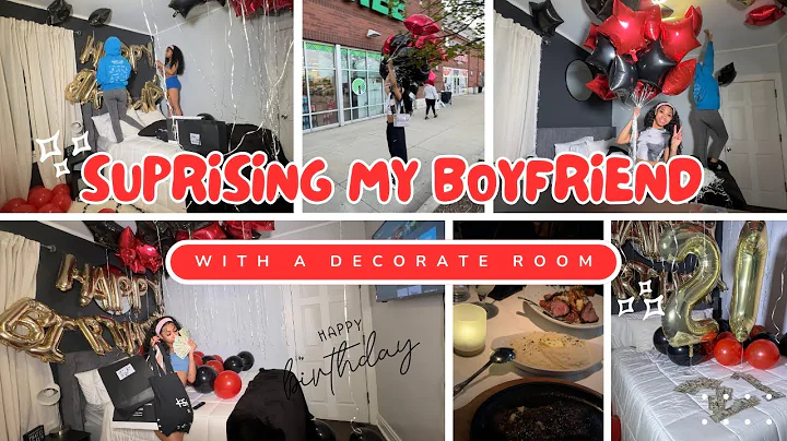 SURPRISING MY BOYFRIEND WITH A DECORATED ROOM | KYS 21st BIRTHDAY!