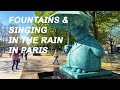 Fountains and Singing in the Rain (or Place de la Concorde & Le Chat Deambule exhibition in Paris)