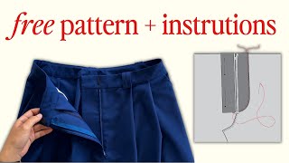 Beginner Friendly Pants Zipper Fly Tutorial  FREE PATTERN + INSTRUCTIONS