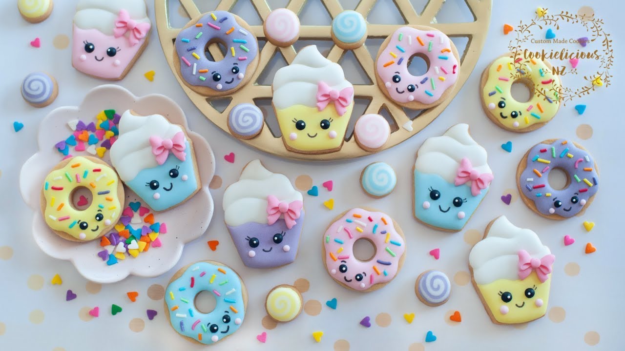 How to make Kawaii MINI CUPCAKES DONUT COOKIES Simple 