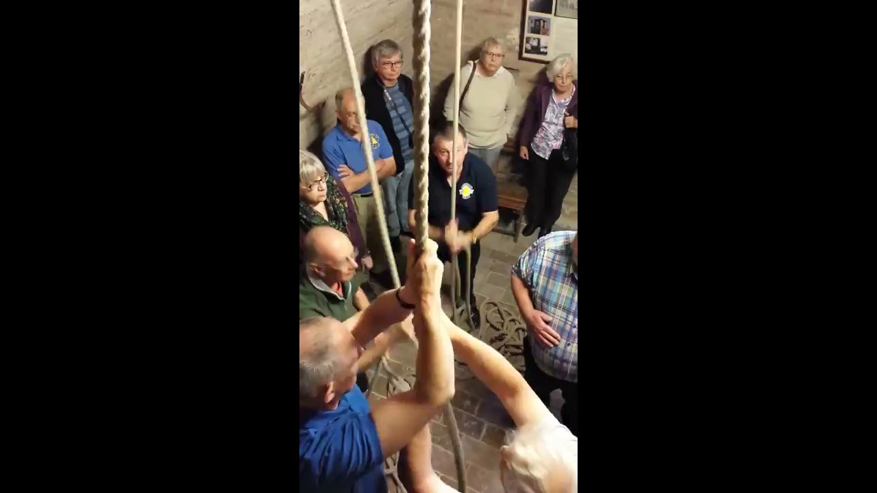 Campanari inglesi suonano sulla torre civica di Revere (MN)