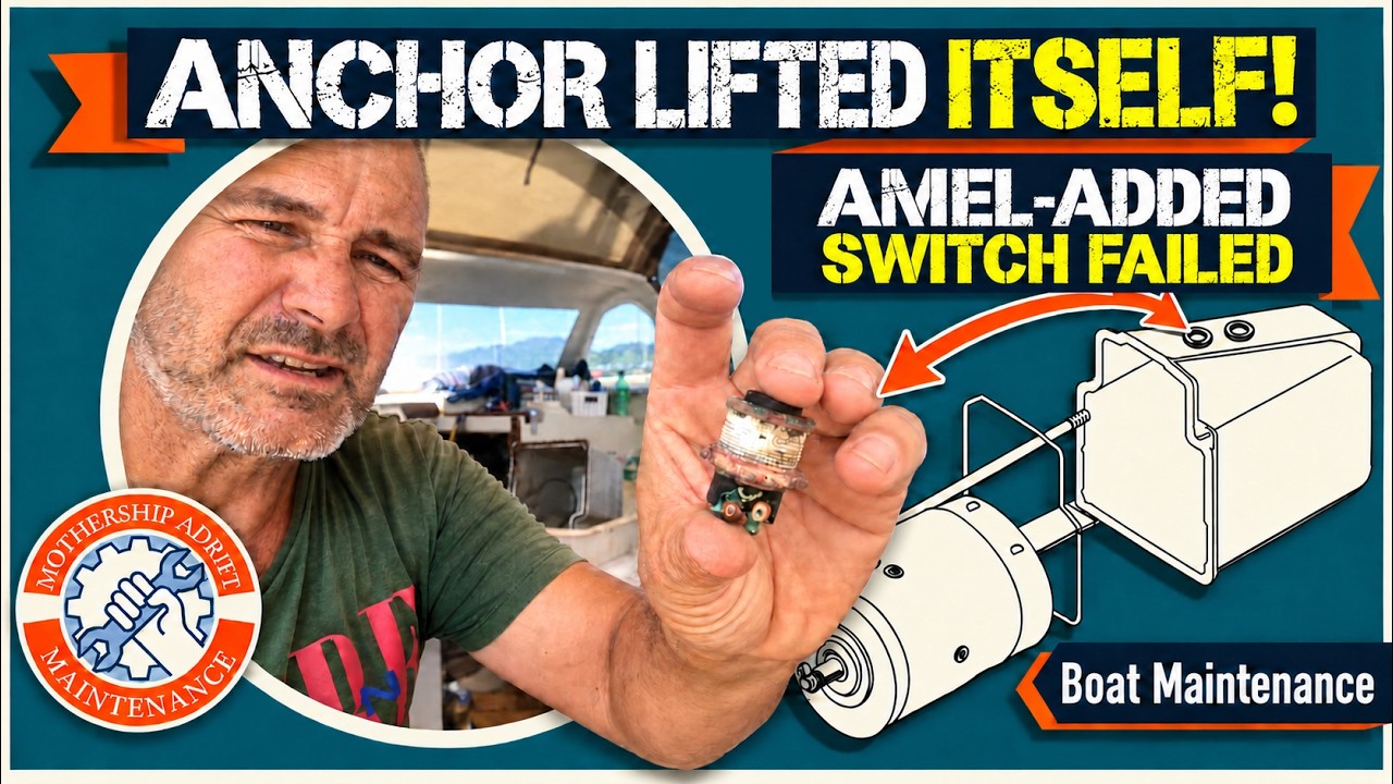 ⁣Sailboat Windlass Pulls Itself Up Anchor While on Anchor - Faulty Button Requires Emergency Repair