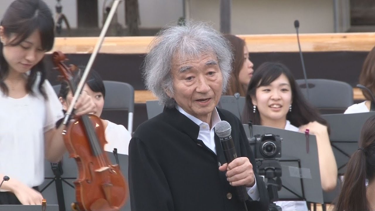 小澤さんが二条城で指揮 世界遺産で「歓喜の歌」 - YouTube