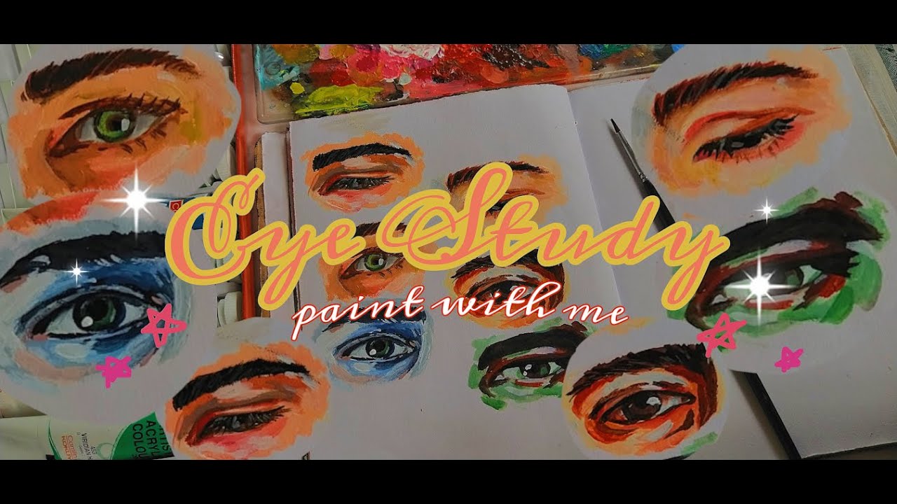 🍓Paint with me🍓/ Eye Study/ with acrelic paint🌼 