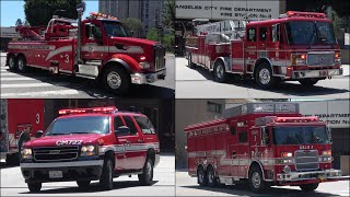 Major heavy rescue truck response! LAFD fire trucks