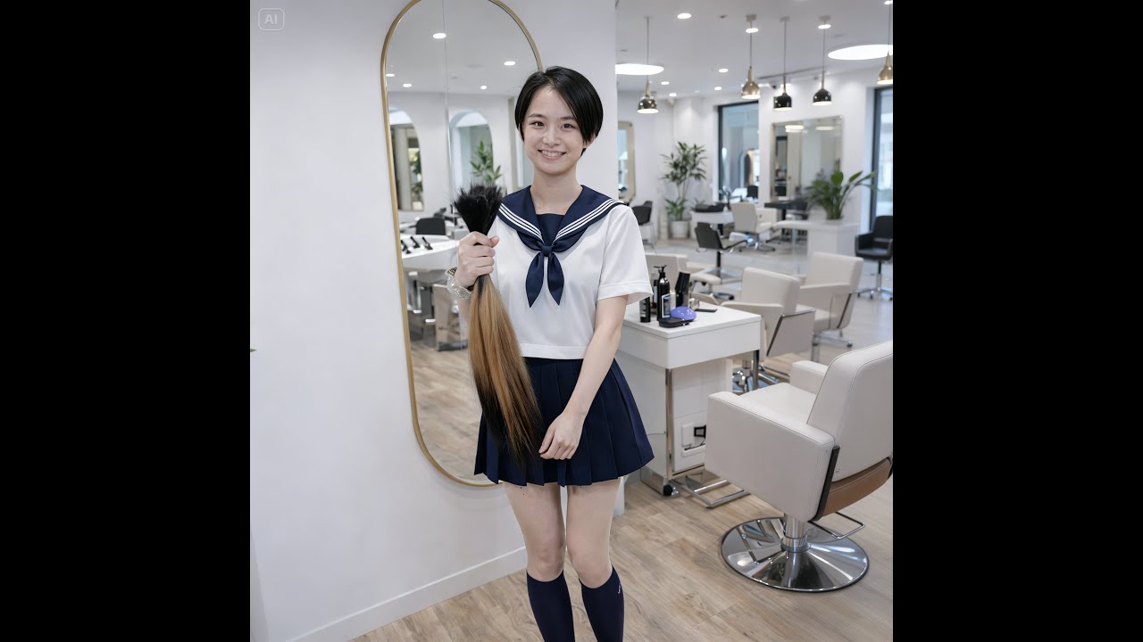 AI-132      【 バッサリショート】   Haircut Long to short　 【 ヘアドネーション】イメチェンショート　ショートヘア　ベリーショート 　