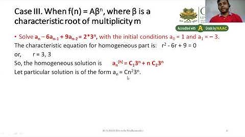 Recurrence Relations Lecture-4