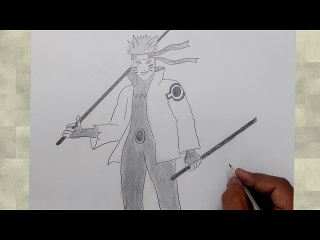 Easy anime sketch  how to draw naruto six paths sage mode half face easy  step-by-step 