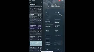Severe thunderstorm warning (isolated thunderstorms) iOS weather app screenshot 5