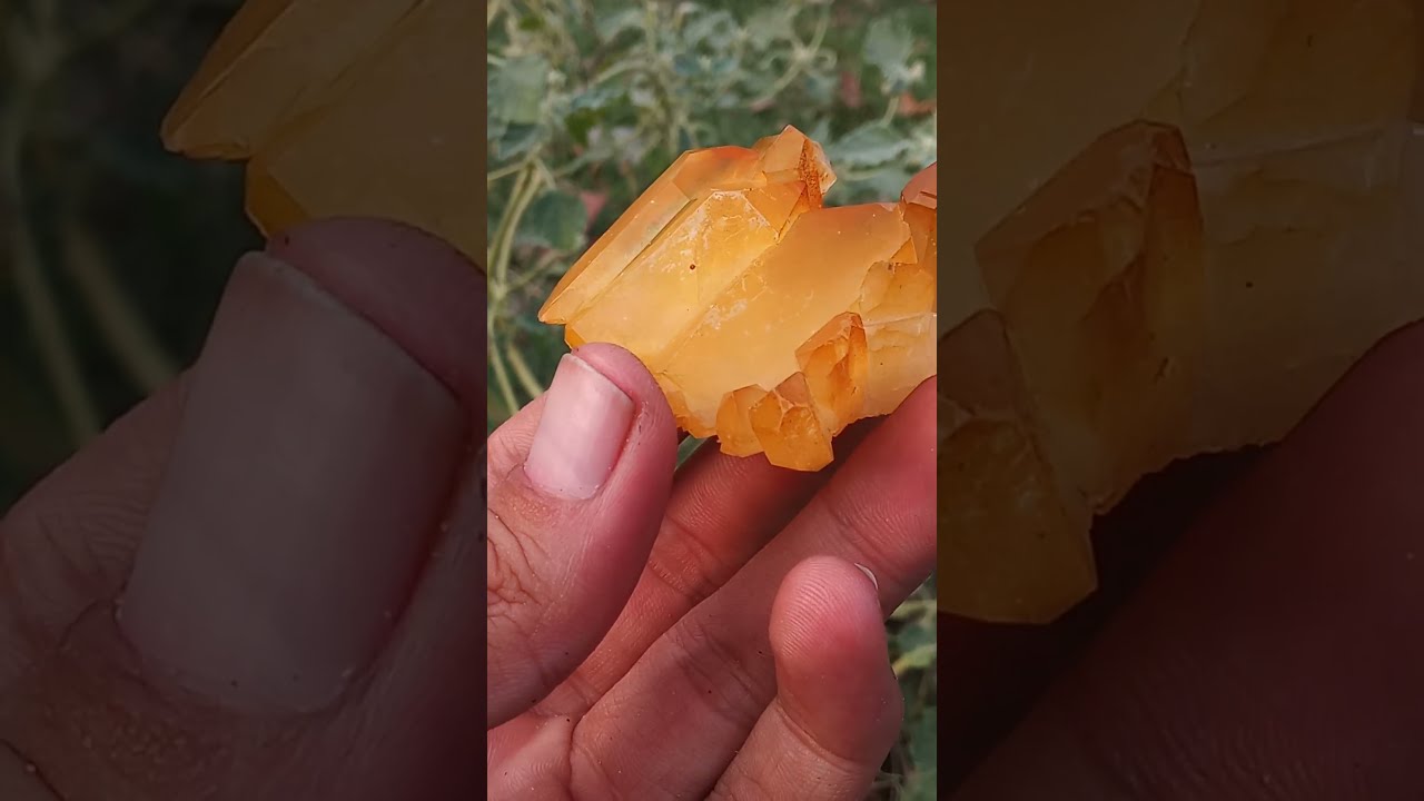 Golden Quartz Cluster Specimen with Rainbows. 