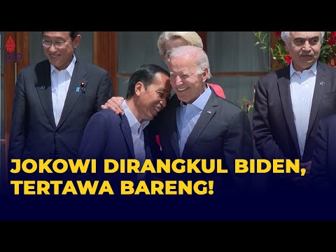 Momen Presiden Jokowi Dirangkul Biden, Tertawa Bareng di KTT G7