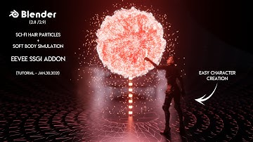 Blender | Sci-fi Particles + Soft Body Hair Simulation | EEVEE SSGI Addon | 4K PREVIEW