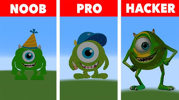 NOOB VS PRO VS HACKER 🟢Mike Wazowski🟢 💥Minecraft Pixel Art💥
