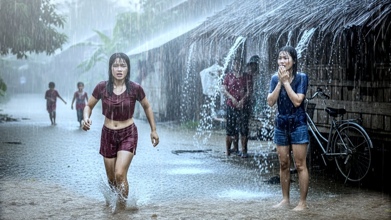 Extreme Weather in Indonesia 🌧️ Heavy Rain & Thunderstorm in the Countryside | ASMR Rain for Study