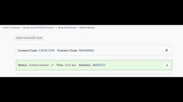 CodeChef January Cook-off || Div.2 Mean Maximization || Solution Code