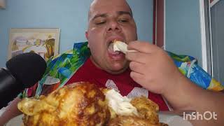 Tasty,Delicious Greek Dinner Chicken,Fries And Salad.asmr,Mukbang.enjoytalking