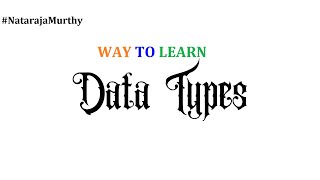 Data types in Java | Nataraja Murthy | #Java