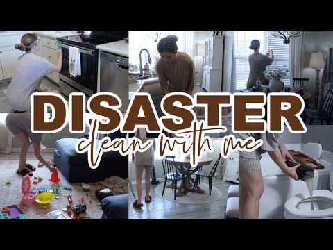 DISASTER CLEAN WITH ME | MESSY HOUSE POWER HOUR | EXTREME CLEANING MOTIVATION | Lauren Yarbrough