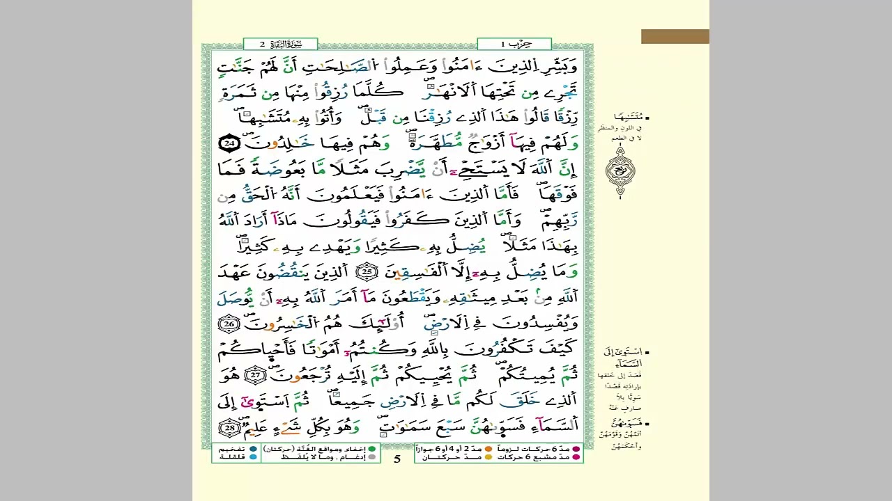 الثمن 2 من الحزب 1 مكرر 7 مرات من المصحف المصور برواية ورش عن نافع للقارئ الشيخ العيون الكوشي