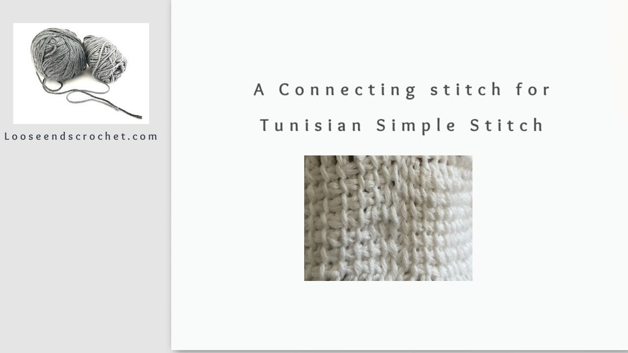 Almost seamless seam for joining two Tunisian simple stitch pieces top to top