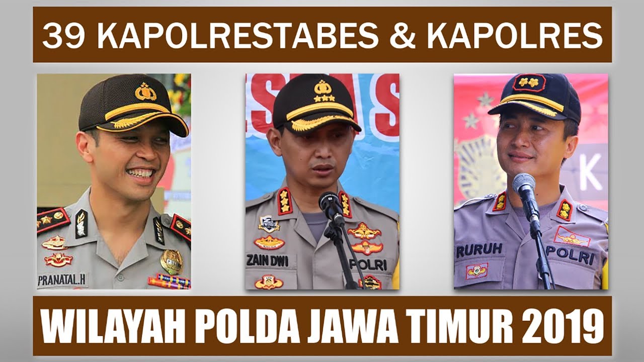 39 Kapolrestabes dan Kapolres di Wilayah Polda Jawa Timur 2019