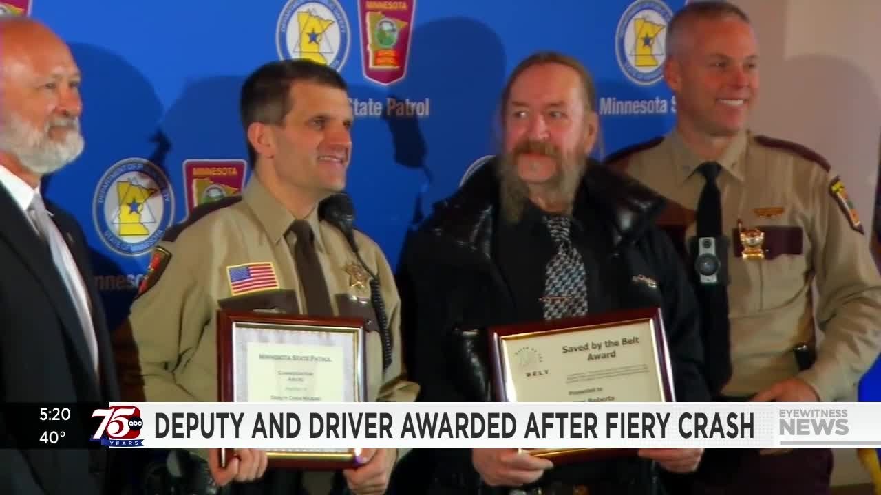 Washington County deputy driver awarded after fiery crash - YouTube