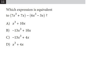 11. Which expression is equivalent to (7x^3+7x)-(6x^3-3x)?