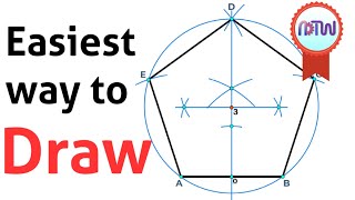 How to draw a Pentagon | Easiest way to draw a pentagon