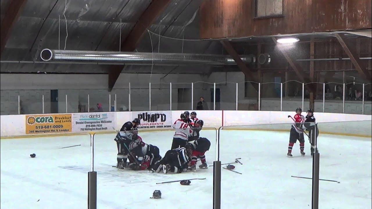 Hockey ref punches player, trainer punches ref YouTube