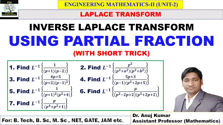 Inverse Laplace Transform using Partial Fraction | Partial Fraction Laplace Inverse Transform Ex.