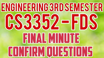 CS3352|Important questions|FDS|Important Question with Answers|CS3352|Important|Engineering king|