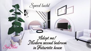 Modern second bedroom in Futuristic House - Adopt me! - speed build