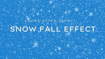 Adobe After Effects – Create Snow Fall Effect