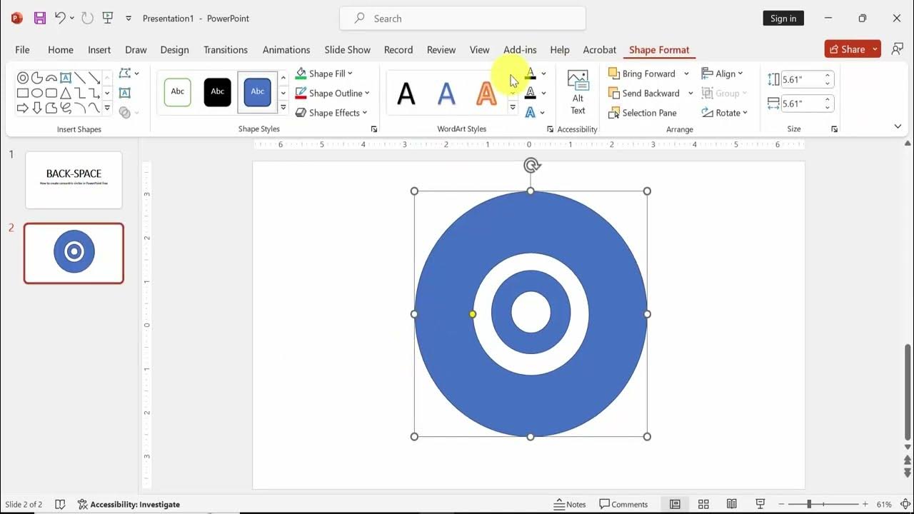 How to create concentric circles in PowerPoint free - YouTube